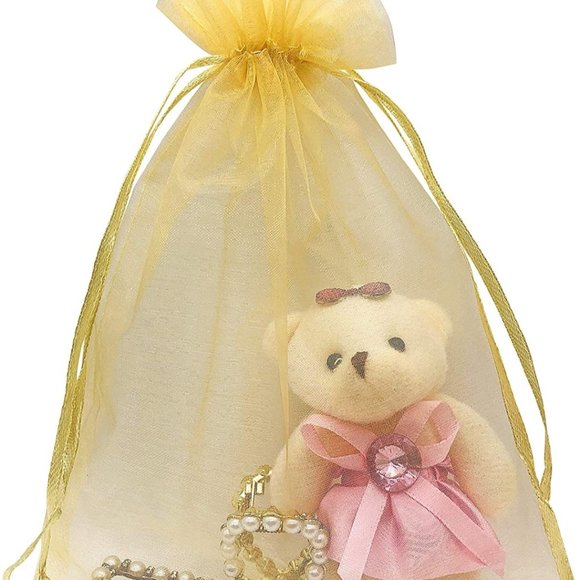 20 Gold Drawstring Organza Bags 4" x 6" - Picture 5 of 5